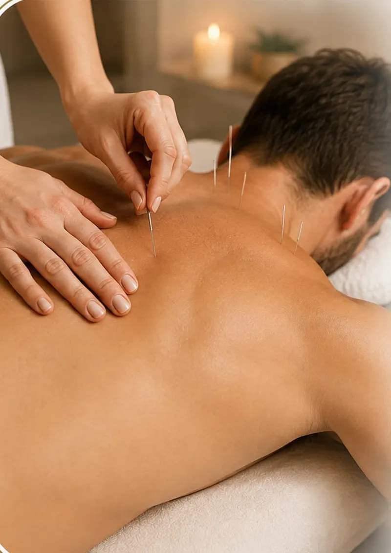 Aplicação de dry needling nas costas