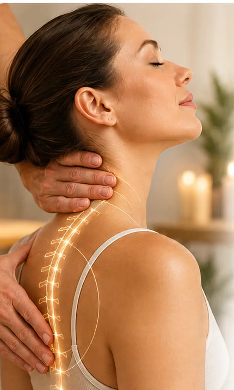 Atendimento de quiropraxia na região cervical