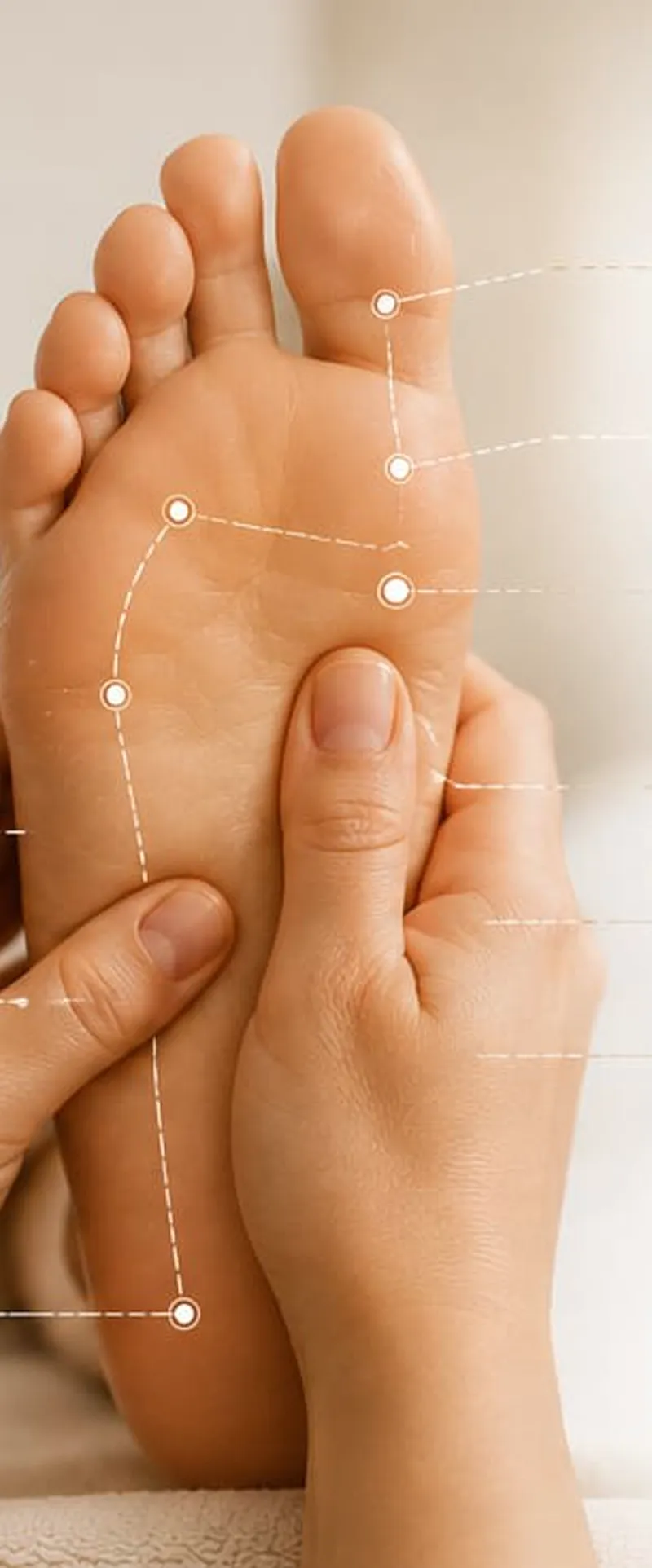 Reflexologia podal, estímulo de pontos nos pés