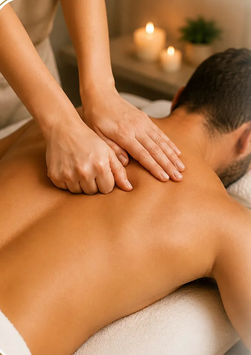 Sessão de shiatsu com pressão em pontos específicos